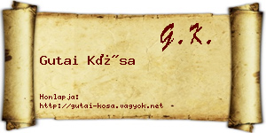 Gutai Kósa névjegykártya